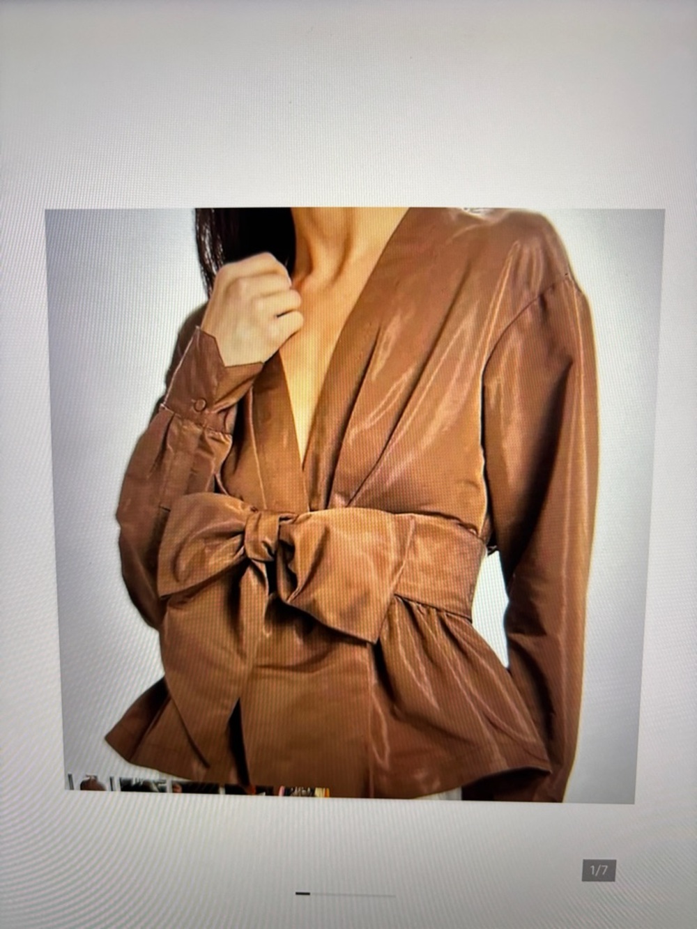 Silvia Tcherassi Chocolate Brown Tie-Waist Peplum Jacket